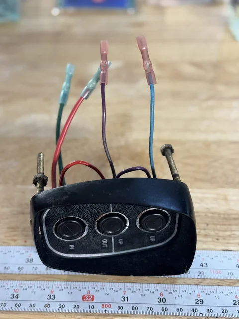 Rebuilt original trim switch. Sweet!  Cleaned right up. The tried to bypass this because the buttons didn’t work. Ten minutes of cleaning fixed it