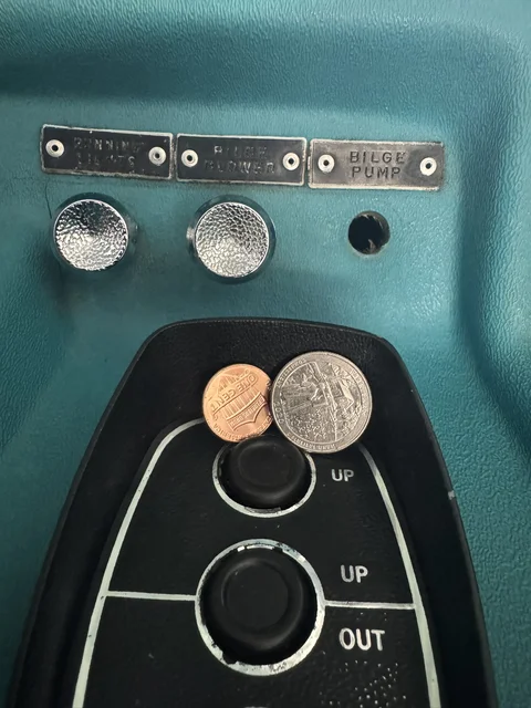 Using coins for measurements (back was sore, didn't want to get out and back into the damn boat again :-))