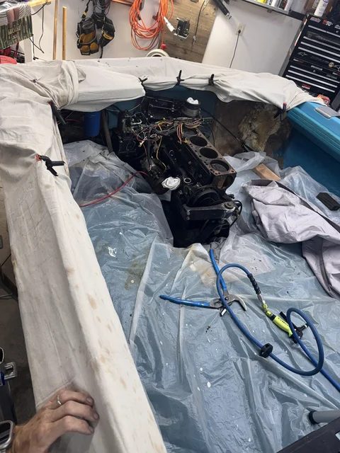 Cleaning the block for reassembly.