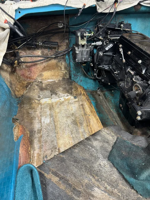 Boyancy foam removed, it was rotten and water logged.