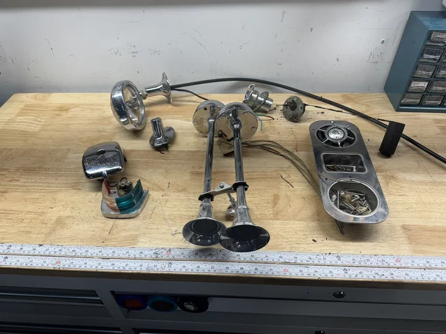 Some brightwork, set asside for polishing