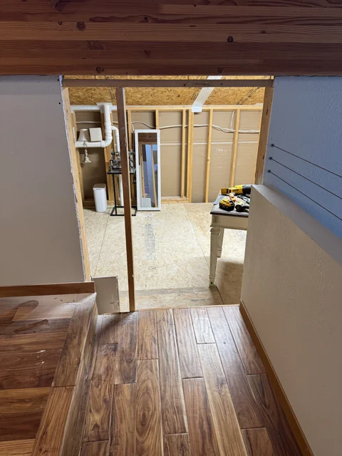 Removing part of the wall to one of 3 hidden rooms.  Opening this up to make it easier to get in/out.  