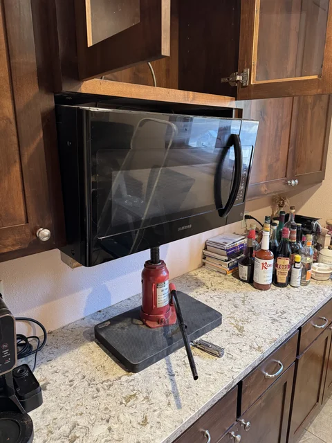 20 Ton Jack to replace a microwave... sure!