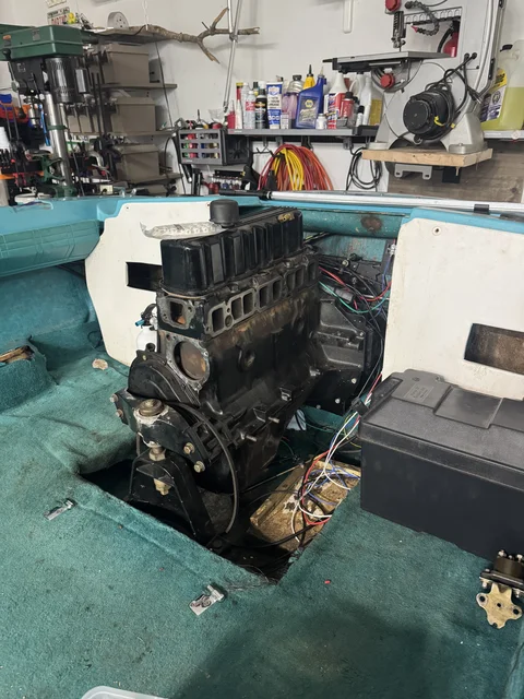 Stripped engine.