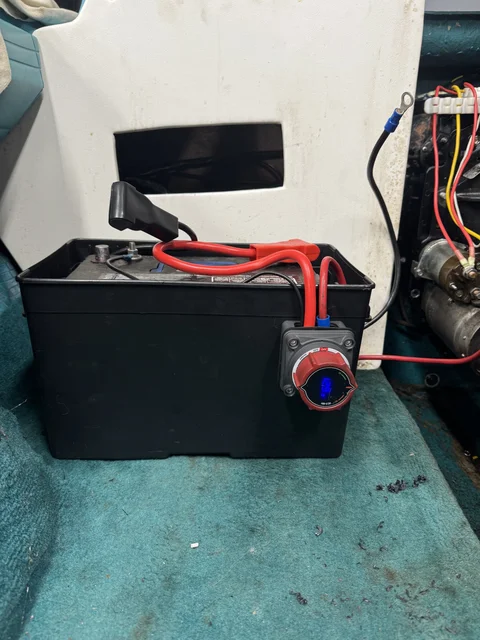 Battery box mock up. It works. But fail.  It won’t work on this side. The wiring gets bunchy. No likey. 