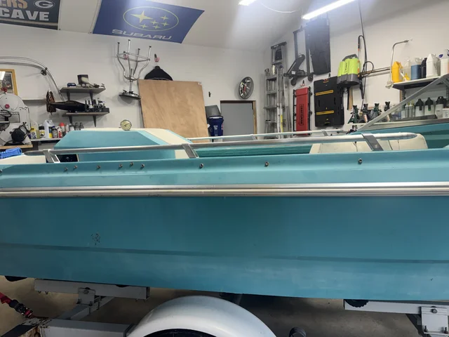 Rails mostly polished. I haven’t decided if I’m going full mirror finish. It would only be a few more steps, but I’m not sure if it’ll clash with the aluminum frame of the windows. I would rather sink the boat then polish those. 