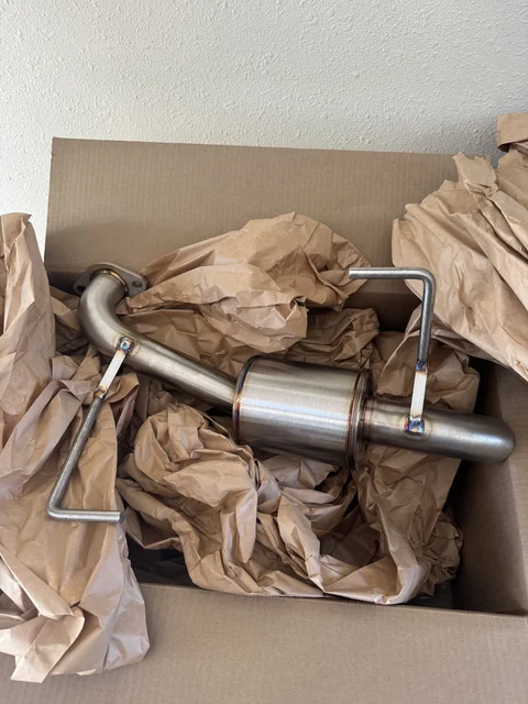 New Scooby Snacks! (Scooby is another term for Subaru, for the uninformed). 5” Nameless Exhaust to replace the muffler I accidentally busted fixing the thermostat. My daughter may not be as excited as I am.  It might by louder than the busted one, but it’ll sound like a proper Scooby ☺️.
